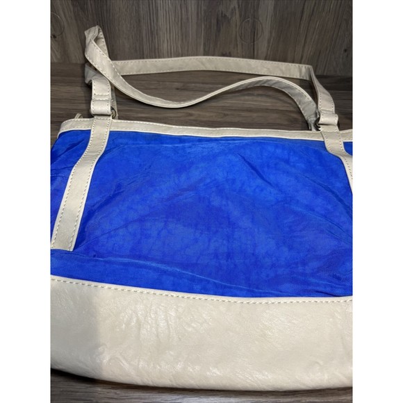 NWOT MultiSac Omega Shopper Tote Bag Purse Blue Double Handle IPAD Friendly - Picture 4 of 9